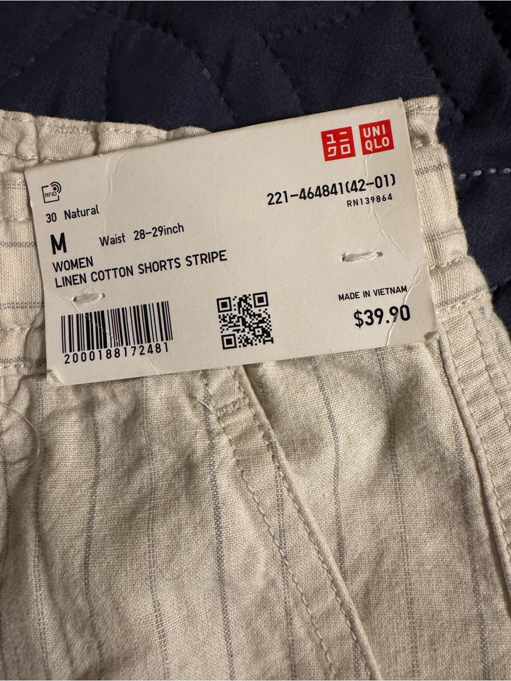 Uniqlo Natural Stripe Linen-Cotton Shorts - Natural
